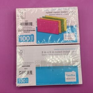 Neon Ruled Index Cards
